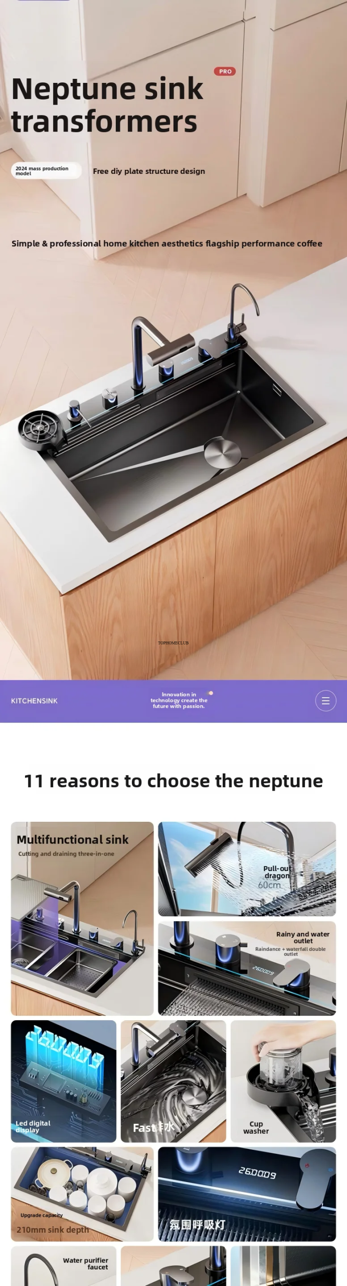 Neptune Whale Honeycomb Smart Sink