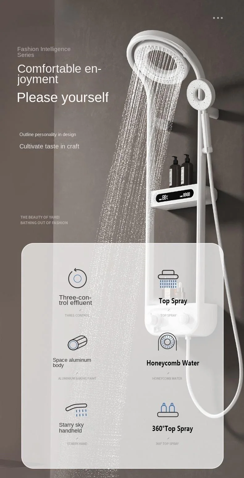 New Design High End Bathroom Gray Shower Set