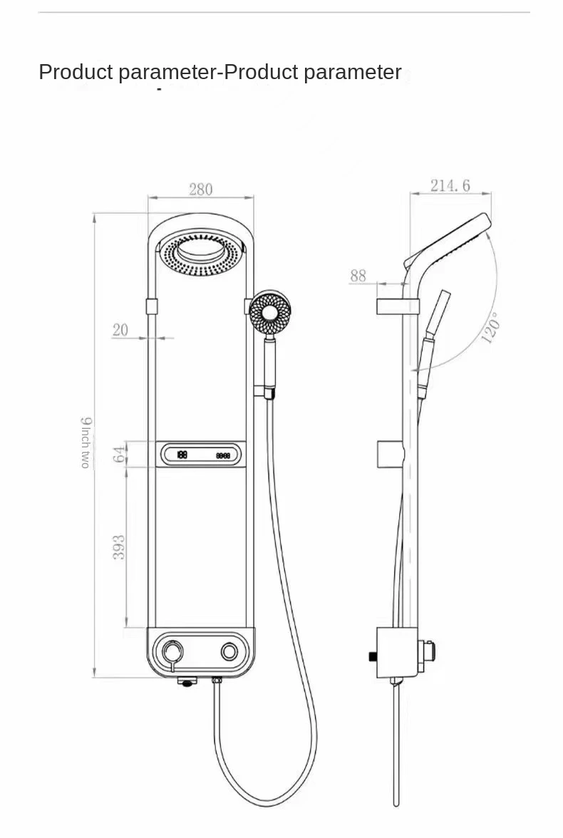 New Design High End Bathroom Gray Shower Set