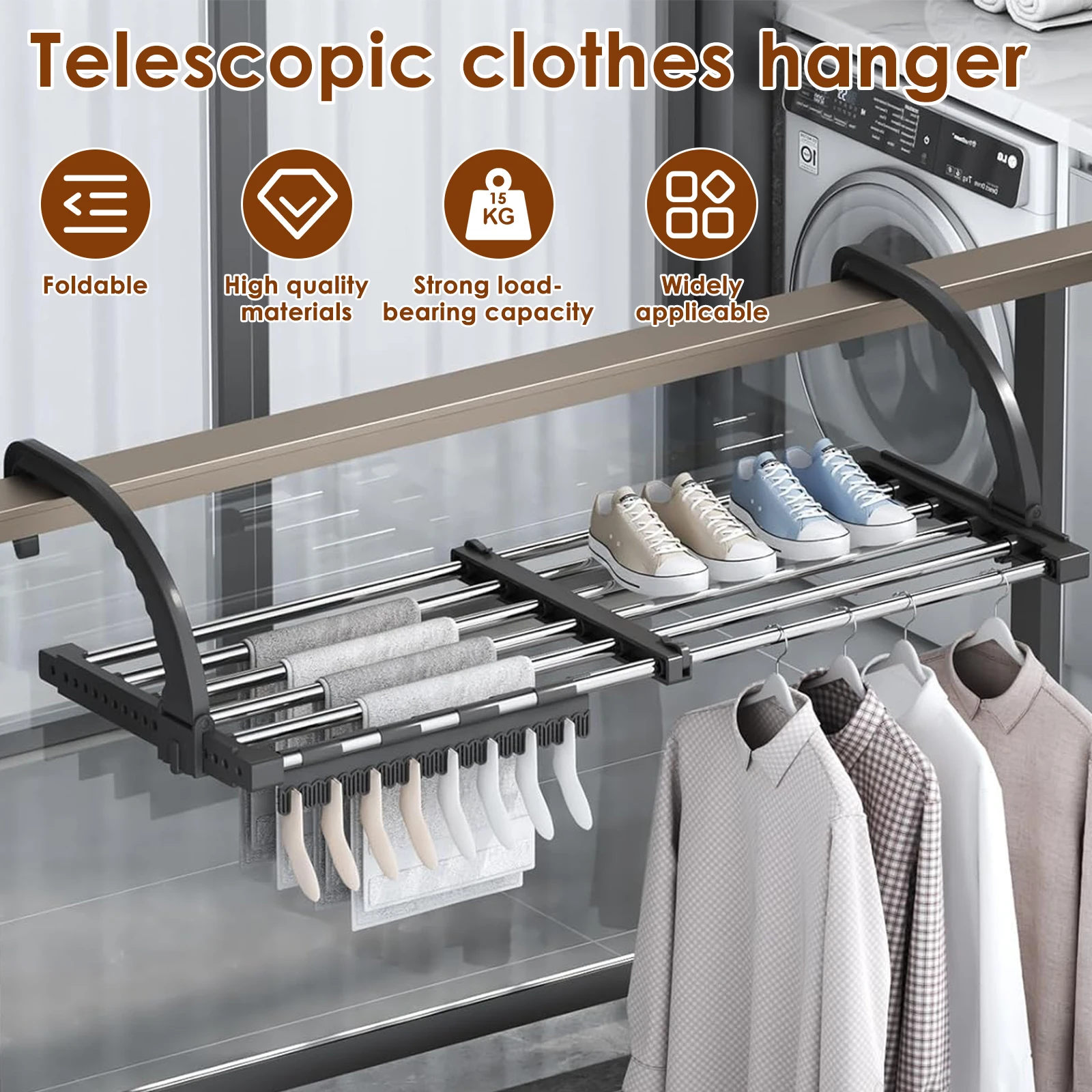 New Foldable Radiator Drying Rack Extendable Clothes Drying Hanger BATHROOM SHELVES Size : 42 72cm New Foldable Radiator Drying Rack Extendable Clothes Drying Hanger BATHROOM SHELVES Size : 42 72cm