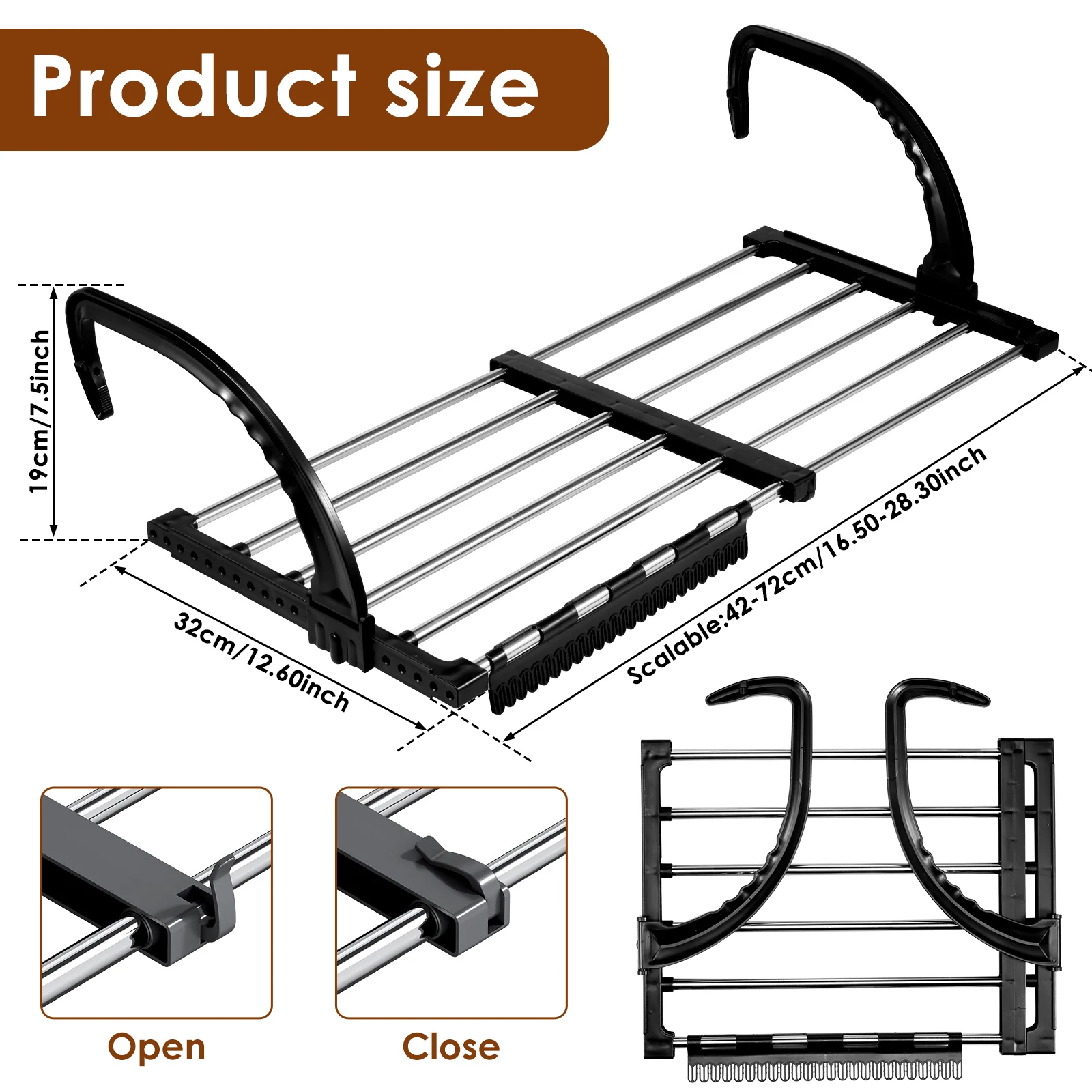 New Foldable Radiator Drying Rack Extendable Clothes Drying Hanger New Foldable Radiator Drying Rack Extendable Clothes Drying Hanger