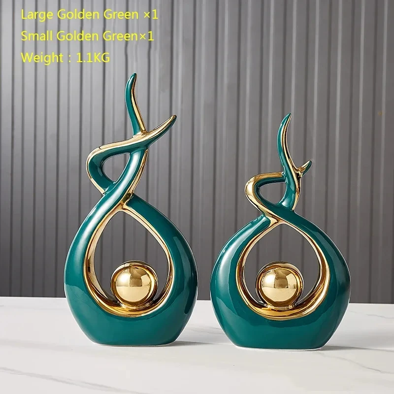 Nordic Home Decor Figurines for Interior Living Room FIGURINES & MINIATURES Color : Gold Green Large|Gold green small|Gold black large|Gold black small Nordic Home Decor Figurines for Interior Living Room FIGURINES & MINIATURES Color : Gold Green Large|Gold green small|Gold black large|Gold black small