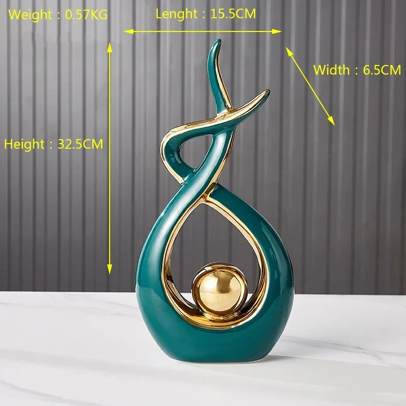 Nordic Home Decor Figurines for Interior Living Room FIGURINES & MINIATURES Color : Gold Green Large|Gold green small|Gold black large|Gold black small Nordic Home Decor Figurines for Interior Living Room FIGURINES & MINIATURES Color : Gold Green Large|Gold green small|Gold black large|Gold black small