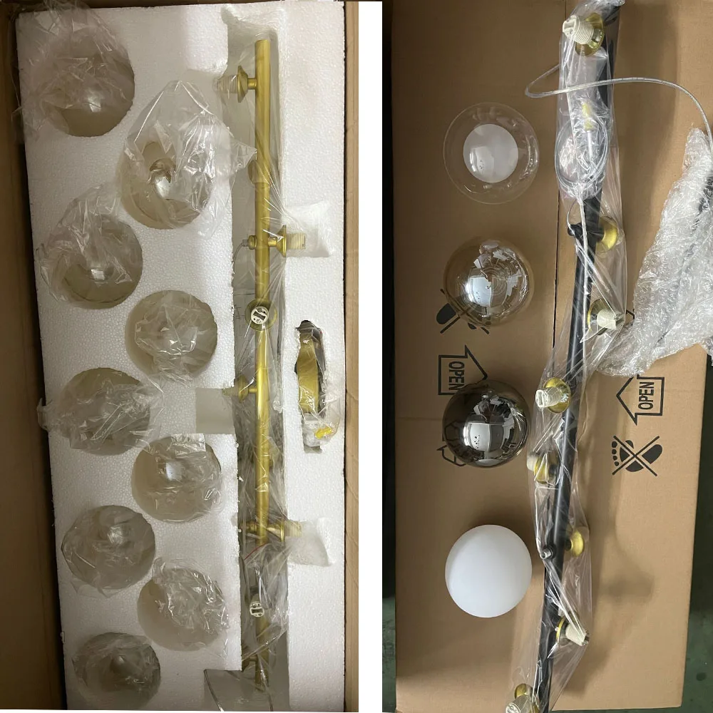 Nordic Modern LED Pendant Gold Light Glass Ball 11 Heads Hanging Lamp Nordic Modern LED Pendant Gold Light Glass Ball 11 Heads Hanging Lamp