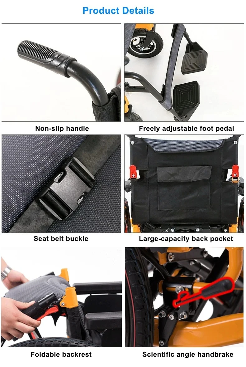 Popular Folding Portable Steel Electric Wheelchair