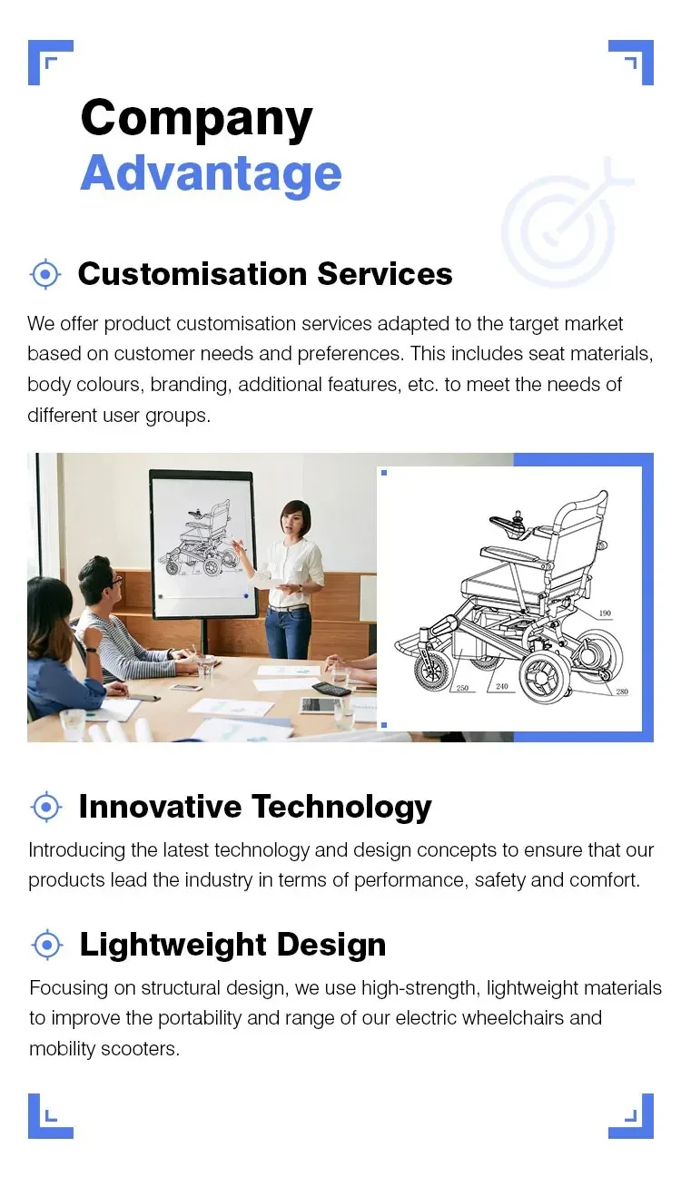 Popular Folding Portable Steel Electric Wheelchair
