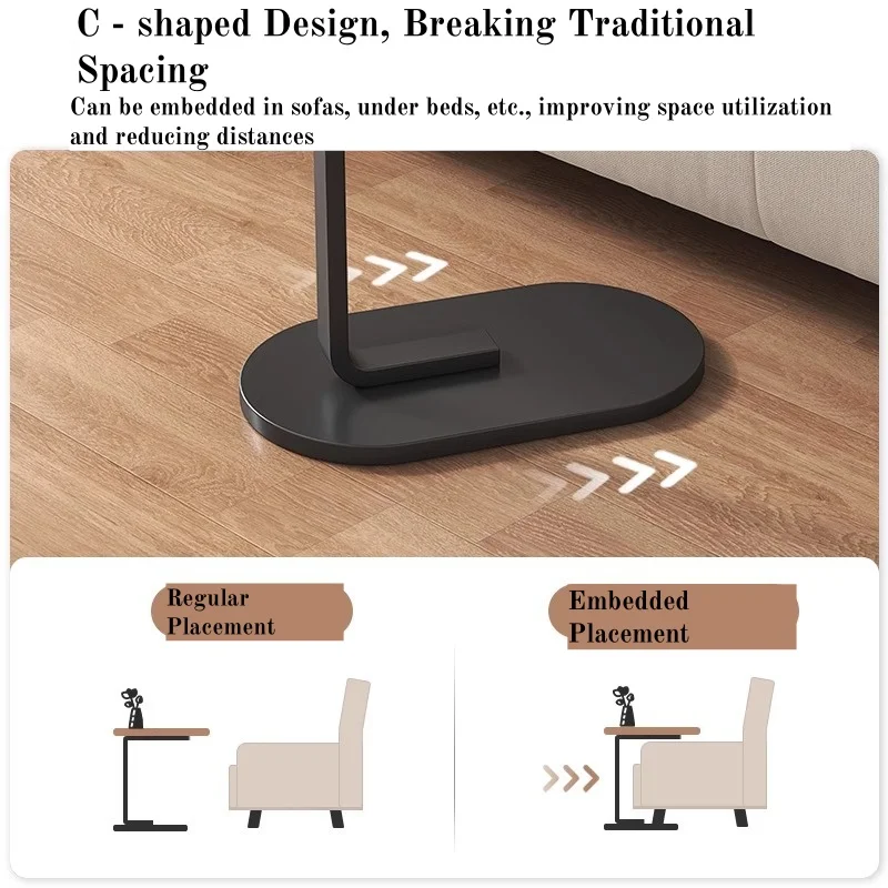 Portable Adjustable Folding Side Table Laptop Desk for Home Office MODERN FURNITURES Color : Walnut color|black Portable Adjustable Folding Side Table Laptop Desk for Home Office MODERN FURNITURES Color : Walnut color|black