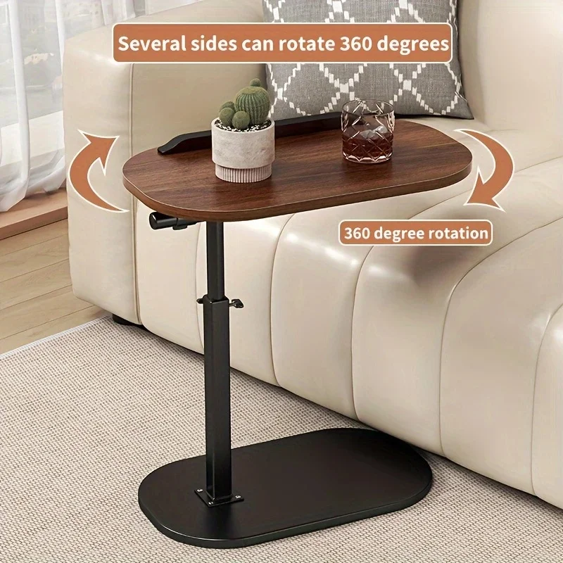 Portable Adjustable Folding Side Table Laptop Desk for Home Office MODERN FURNITURES Color : Walnut color|black Portable Adjustable Folding Side Table Laptop Desk for Home Office MODERN FURNITURES Color : Walnut color|black
