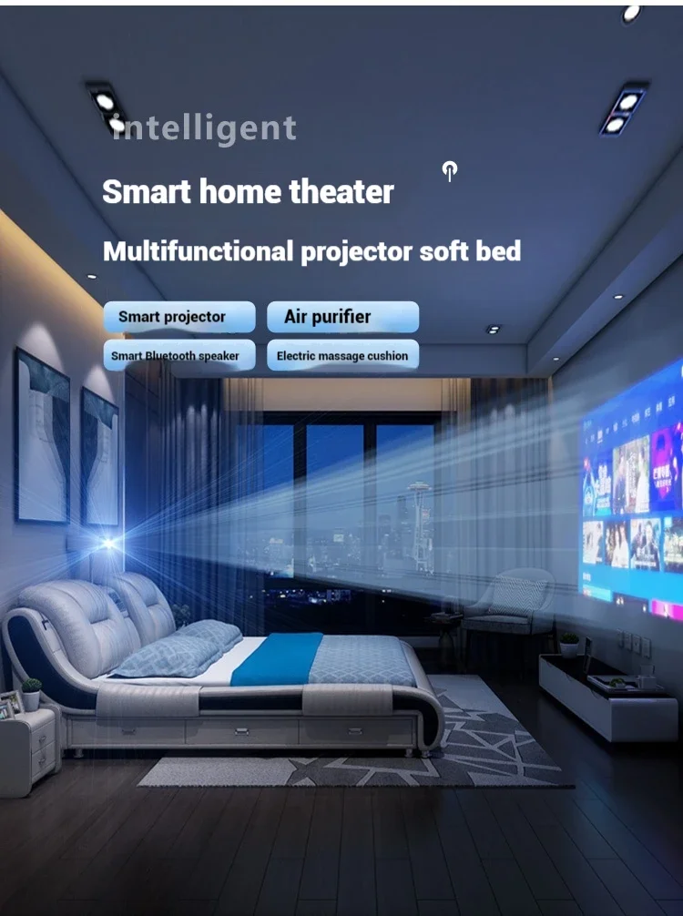 Queen Luxury Modern Double Bed Storage