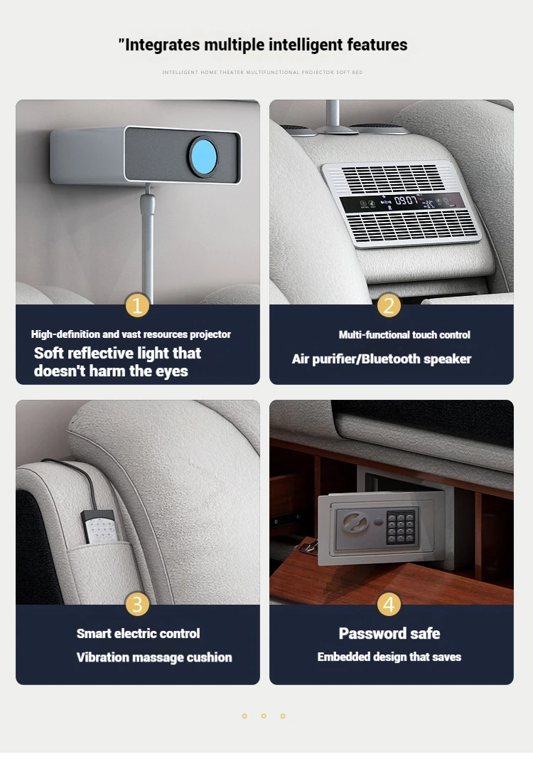 Queen Luxury Modern Double Bed Storage