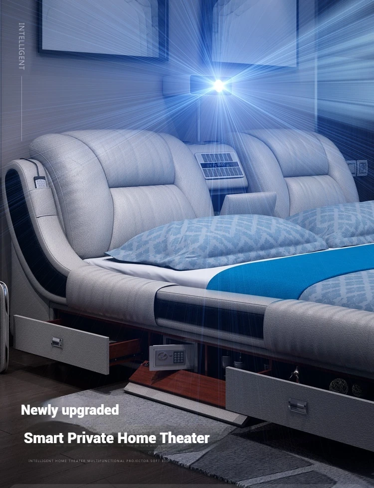 Queen Luxury Modern Double Bed Storage