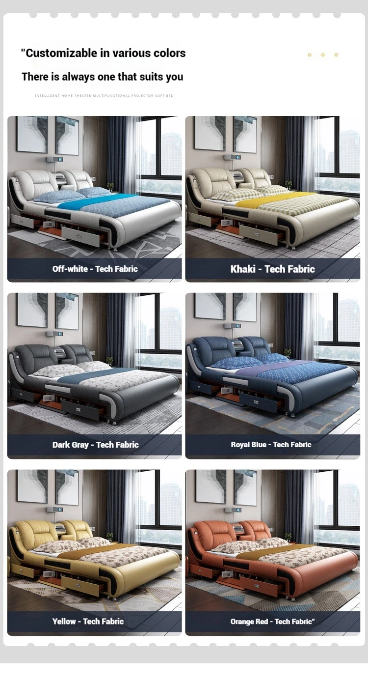 Queen Luxury Modern Double Bed Storage