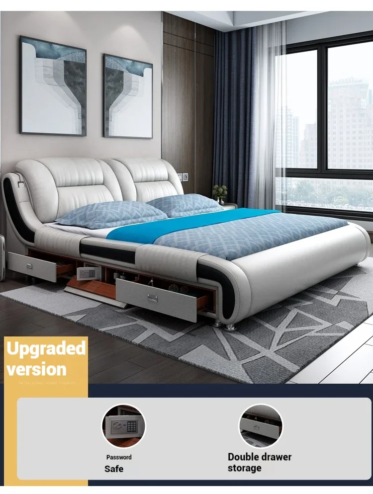 Queen Luxury Modern Double Bed Storage