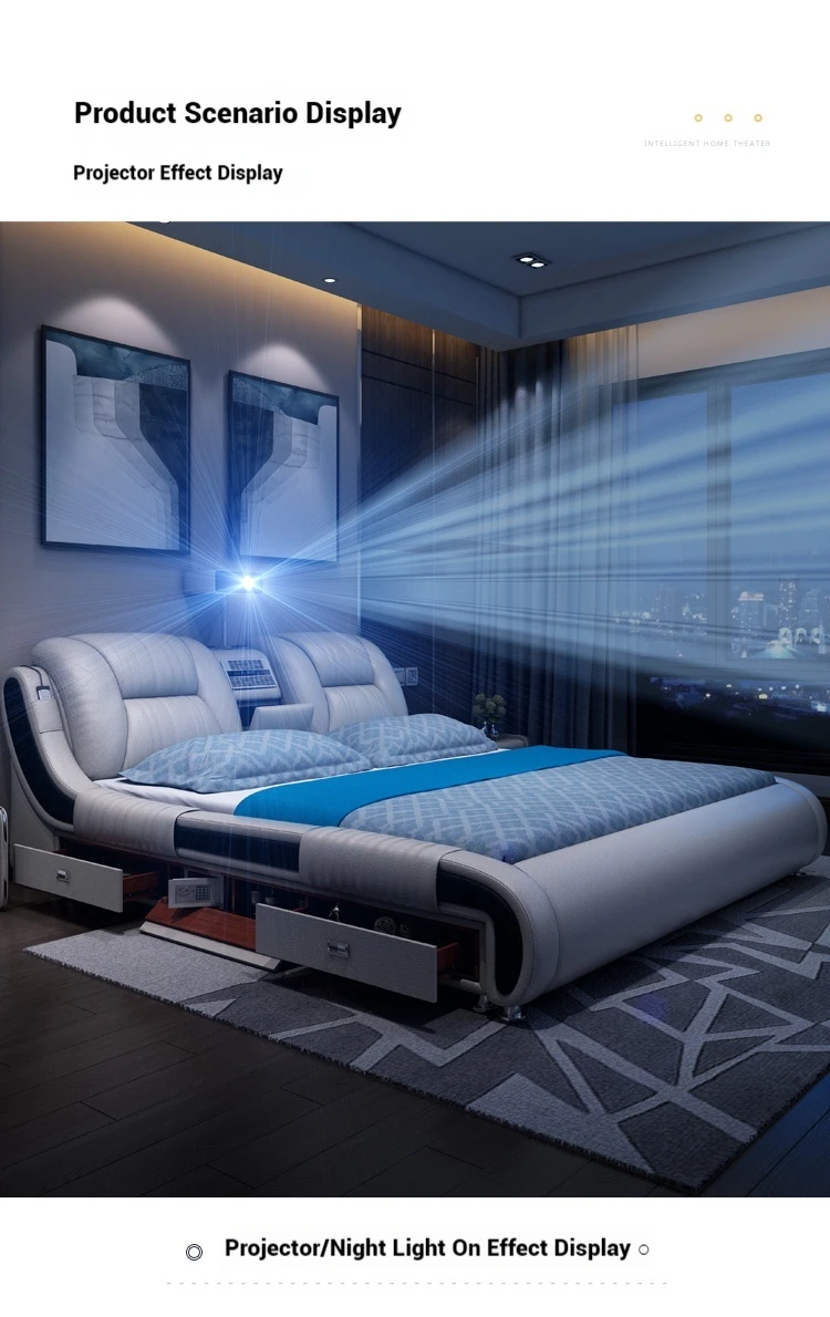 Queen Luxury Modern Double Bed Storage