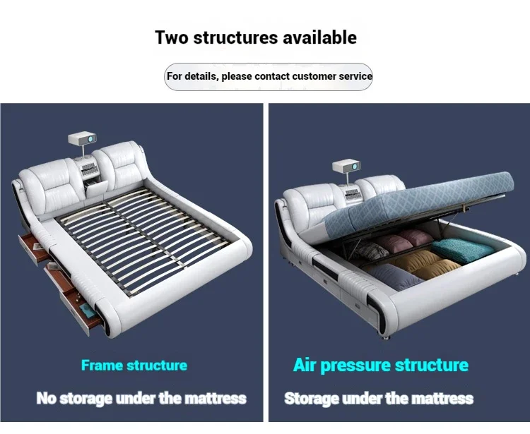 Queen Luxury Modern Double Bed Storage