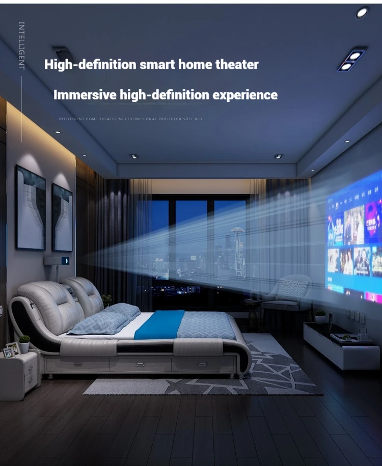 Queen Luxury Modern Double Bed Storage