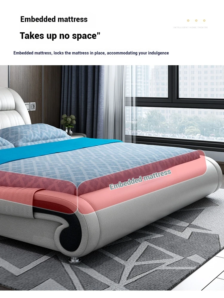 Queen Luxury Modern Double Bed Storage