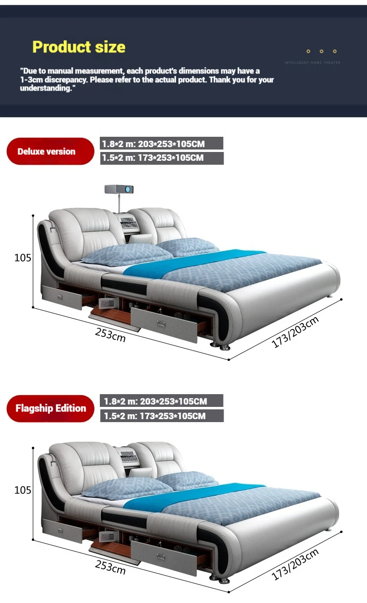 Queen Luxury Modern Double Bed Storage