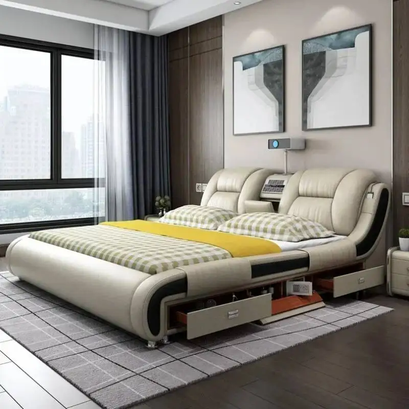 Queen Luxury Modern Double Bed Storage MODERN FURNITURES Color : 1pcs night table|180x200cm bed|150x200cm bed Queen Luxury Modern Double Bed Storage MODERN FURNITURES Color : 1pcs night table|180x200cm bed|150x200cm bed