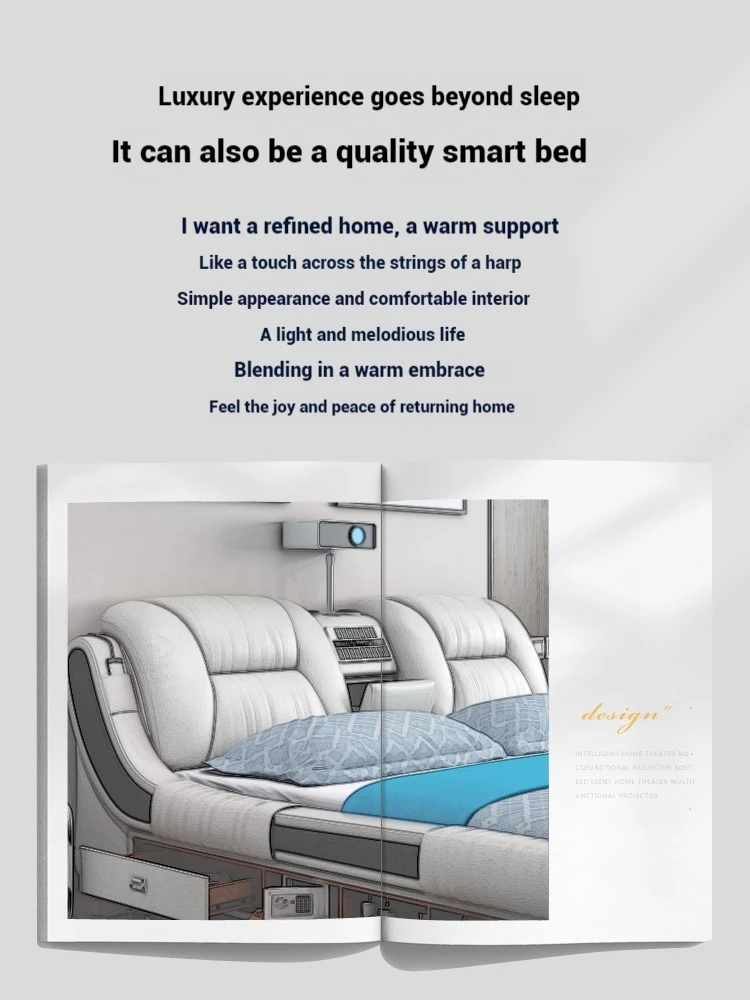 Queen Luxury Modern Double Bed Storage