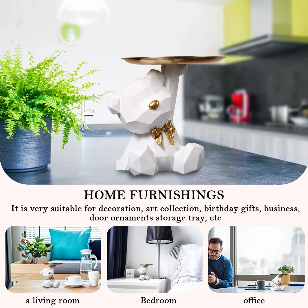 Resin Storage Box Crafts Geometric Bear Resin Desk Decoration