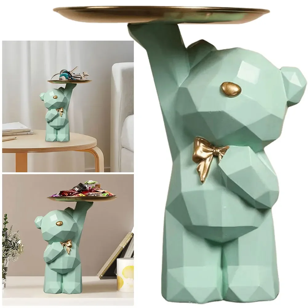 Resin Storage Box Crafts Geometric Bear Resin Desk Decoration