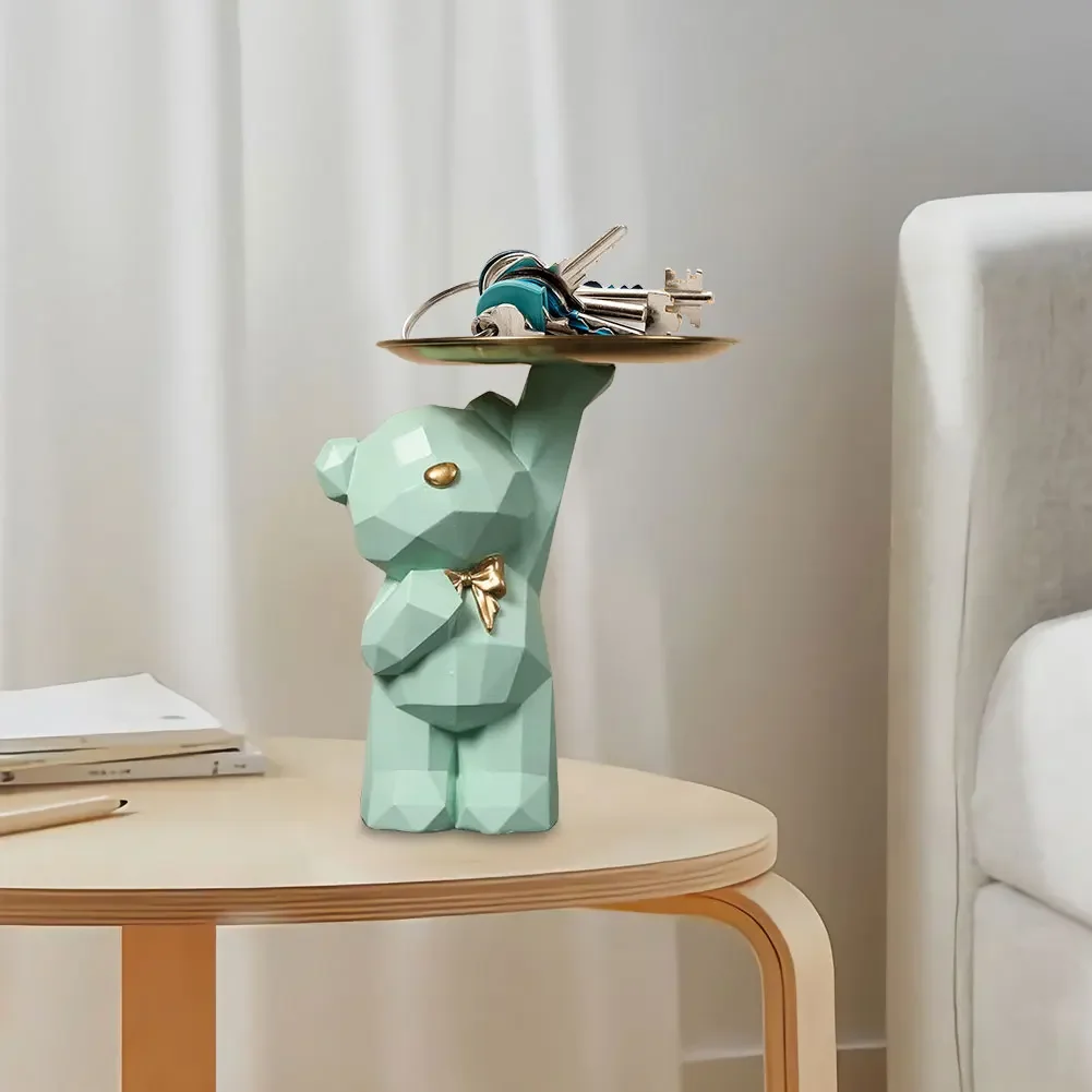 Resin Storage Box Crafts Geometric Bear Resin Desk Decoration