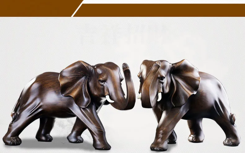 Simulated Animal Sculpture Imitation Wood Elephant Statue