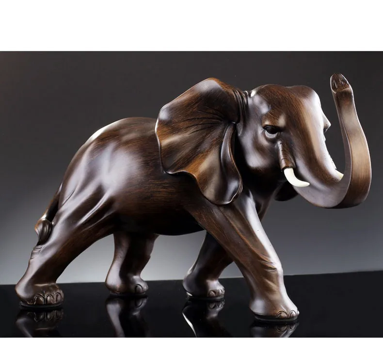 Simulated Animal Sculpture Imitation Wood Elephant Statue