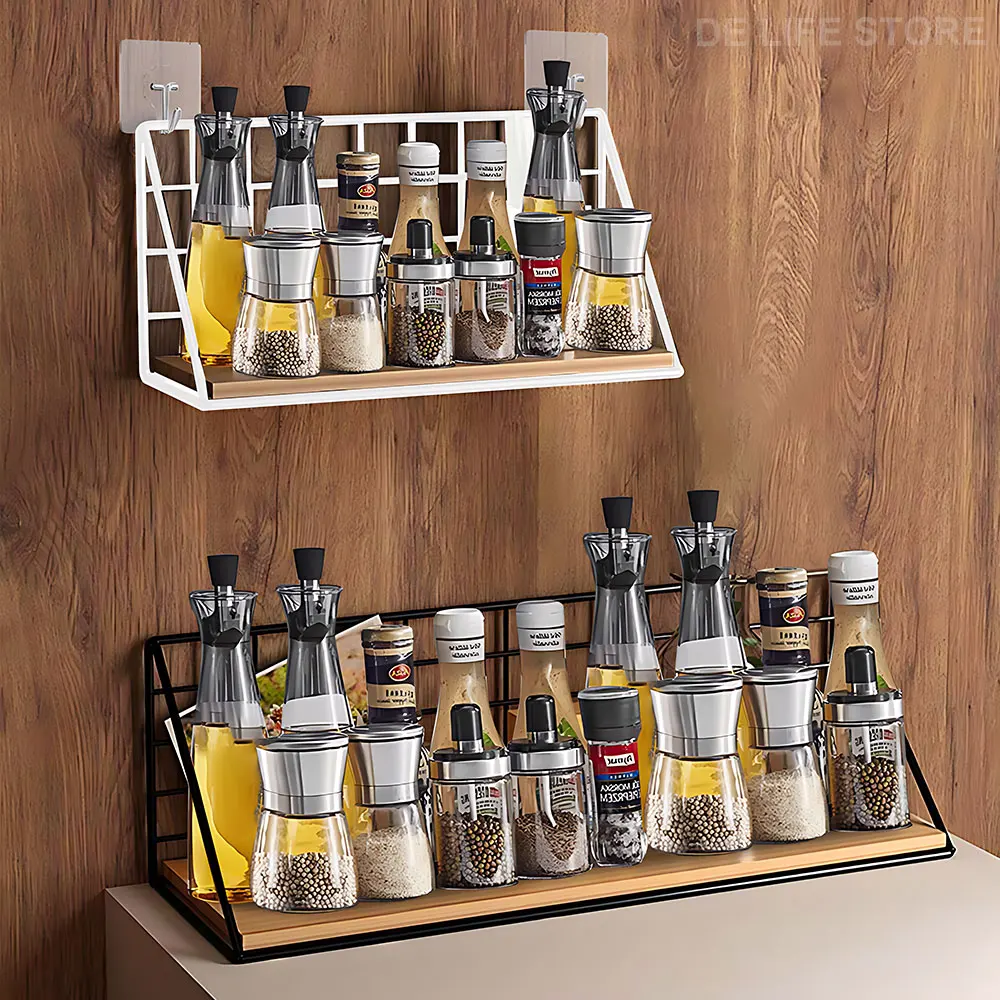 Spice Rack For Kitchen Hanging Wooden Spice Jar Storage KITCHEN & DINNING Color : Black S|Black M|Black L|White S|White M|White L Spice Rack For Kitchen Hanging Wooden Spice Jar Storage KITCHEN & DINNING Color : Black S|Black M|Black L|White S|White M|White L