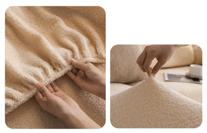 Teddy Fleece Sofa Cover Waterproof Universal Slipcover