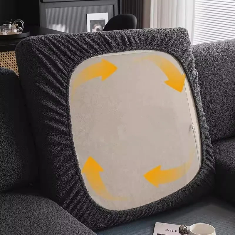 Teddy Fleece Sofa Cover Waterproof Universal Slipcover