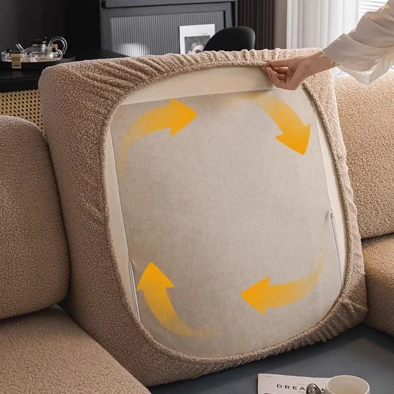Teddy Fleece Sofa Cover Waterproof Universal Slipcover