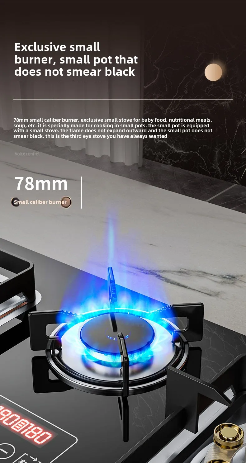 Three-burner gas stove desktop fierce fire gas stove embedded natural gas three-burner stove for home use