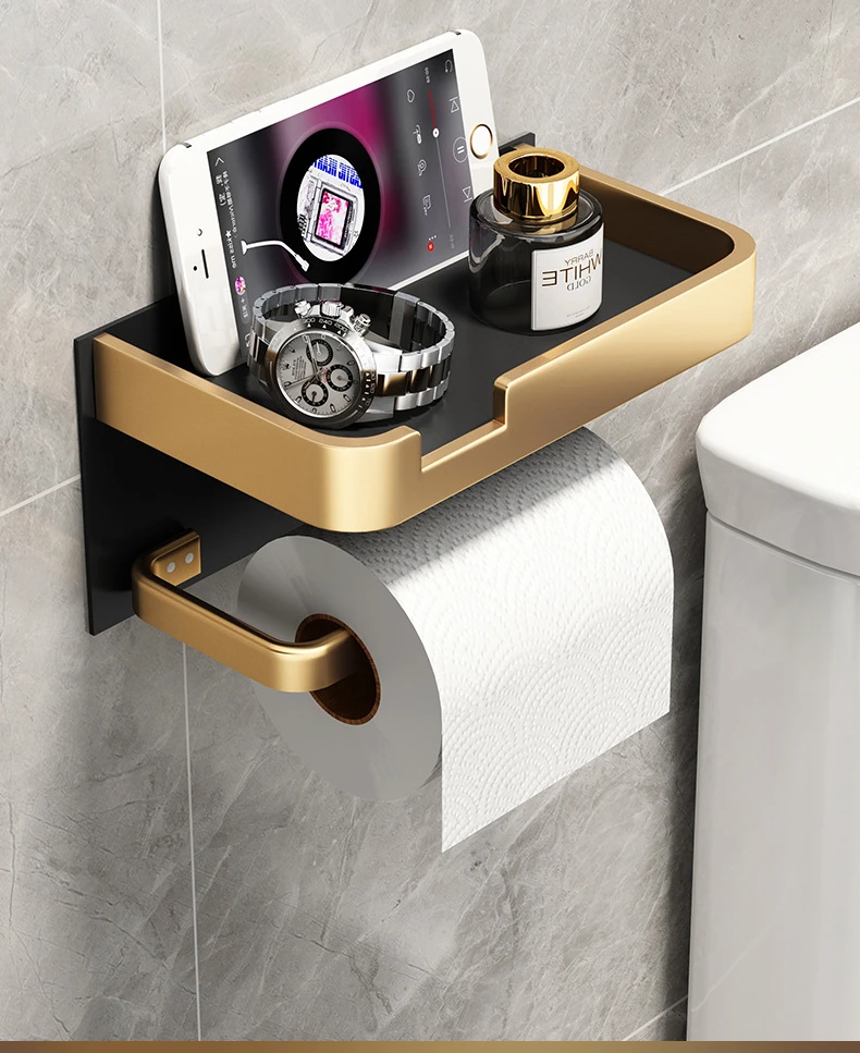 Toilet Paper Roll holder With Shelf