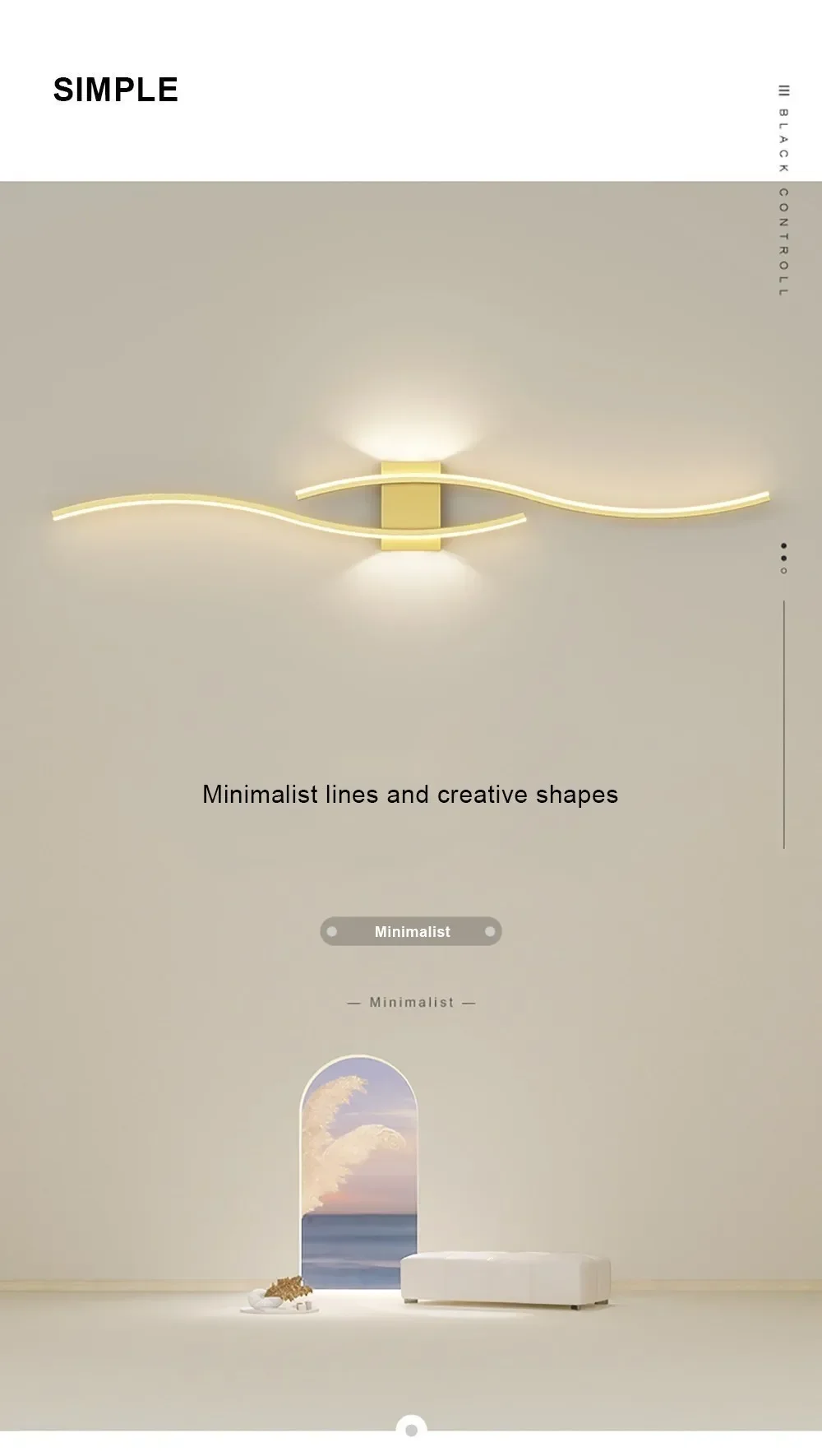 Wall Lamp LED Long Strip 60/80 Wall Sconce Home Decora