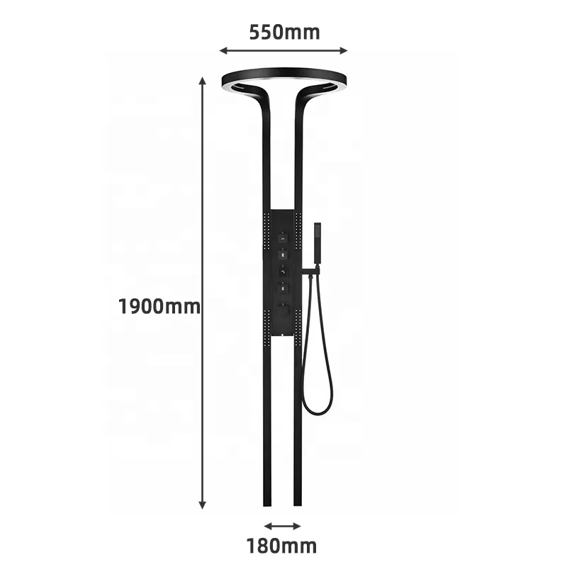 Wall Mounted Multifunctional Rainfall Waterfall Shower System Shower Head