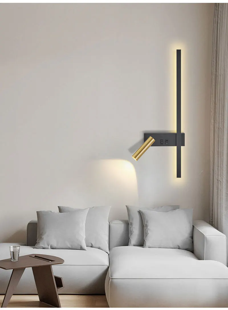 Wall lamp Nordic modern black and white minimalist living room