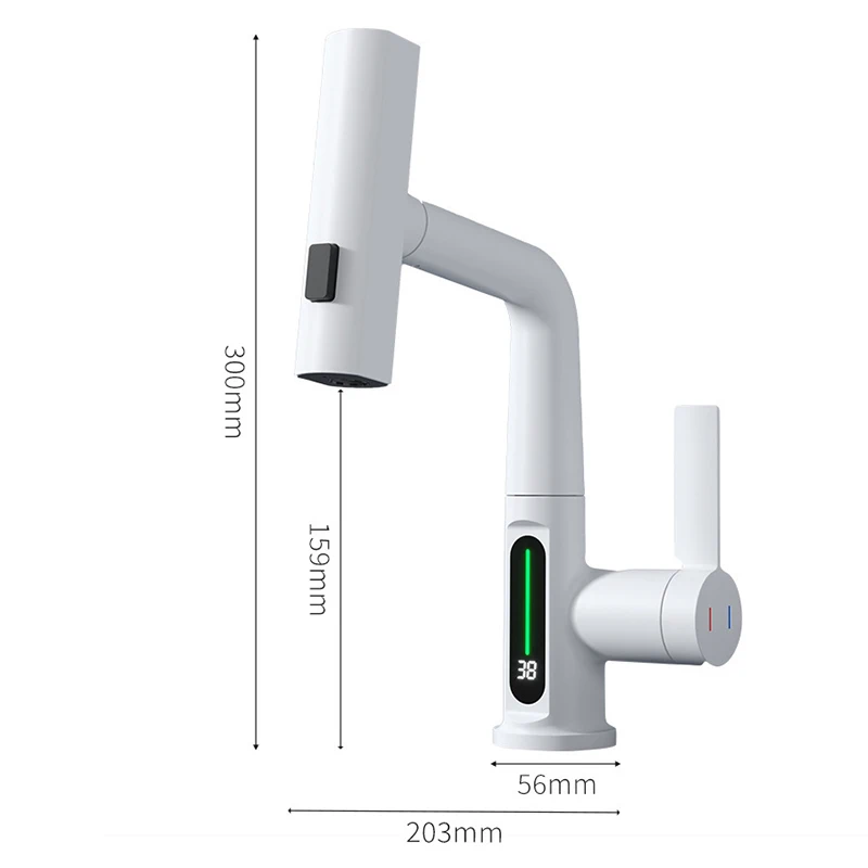 Waterfall Basin Faucet Pull-Out Kitchen & Bathroom Faucet BATHROOM ACCESSORIES Color : Grey|Chrome|Matte Black|White Waterfall Basin Faucet Pull-Out Kitchen & Bathroom Faucet BATHROOM ACCESSORIES Color : Grey|Chrome|Matte Black|White