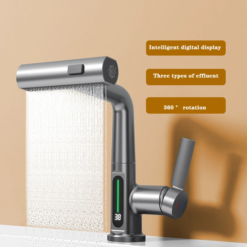 Waterfall Basin Faucet Pull-Out Kitchen & Bathroom Faucet