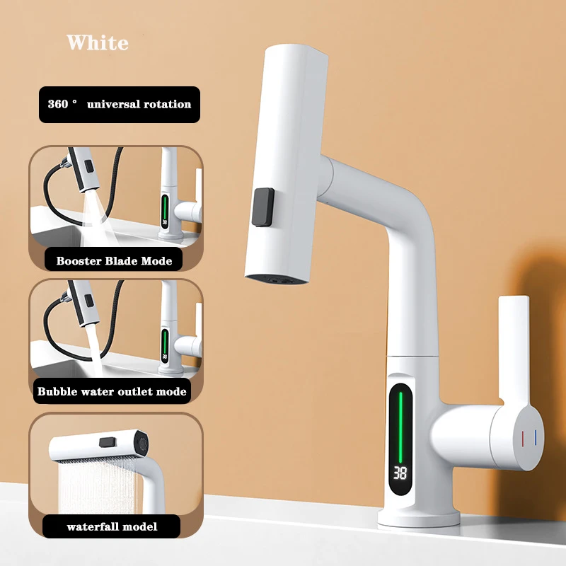 Waterfall Basin Faucet Pull-Out Kitchen & Bathroom Faucet