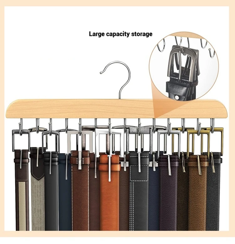 Wooden Belt Rack Women Storage Hangers for Clothes