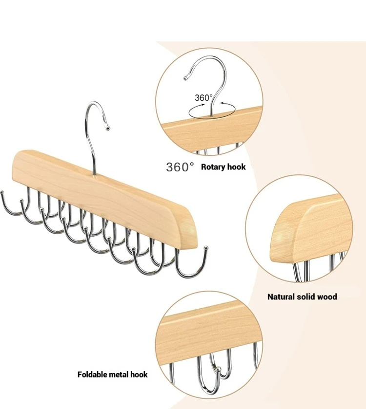 Wooden Belt Rack Women Storage Hangers for Clothes