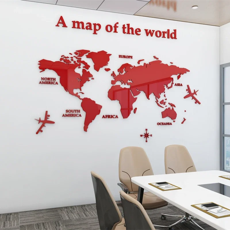 World Map Wall DIY 3D Acrylic Wall Stickers FIGURINES & MINIATURES Color : Silvery|Golden|Black|Brown|Red|Blue|White World Map Wall DIY 3D Acrylic Wall Stickers FIGURINES & MINIATURES Color : Silvery|Golden|Black|Brown|Red|Blue|White