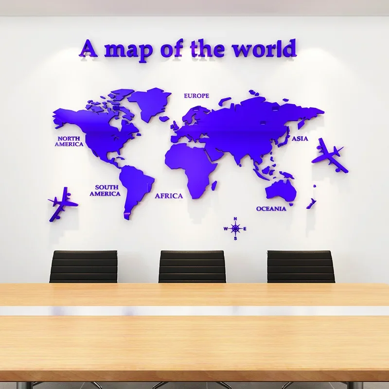 World Map Wall DIY 3D Acrylic Wall Stickers FIGURINES & MINIATURES Color : Silvery|Golden|Black|Brown|Red|Blue|White World Map Wall DIY 3D Acrylic Wall Stickers FIGURINES & MINIATURES Color : Silvery|Golden|Black|Brown|Red|Blue|White