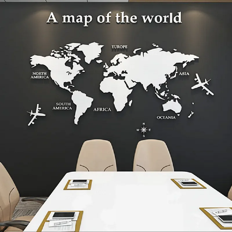 World Map Wall DIY 3D Acrylic Wall Stickers FIGURINES & MINIATURES Color : Silvery|Golden|Black|Brown|Red|Blue|White World Map Wall DIY 3D Acrylic Wall Stickers FIGURINES & MINIATURES Color : Silvery|Golden|Black|Brown|Red|Blue|White