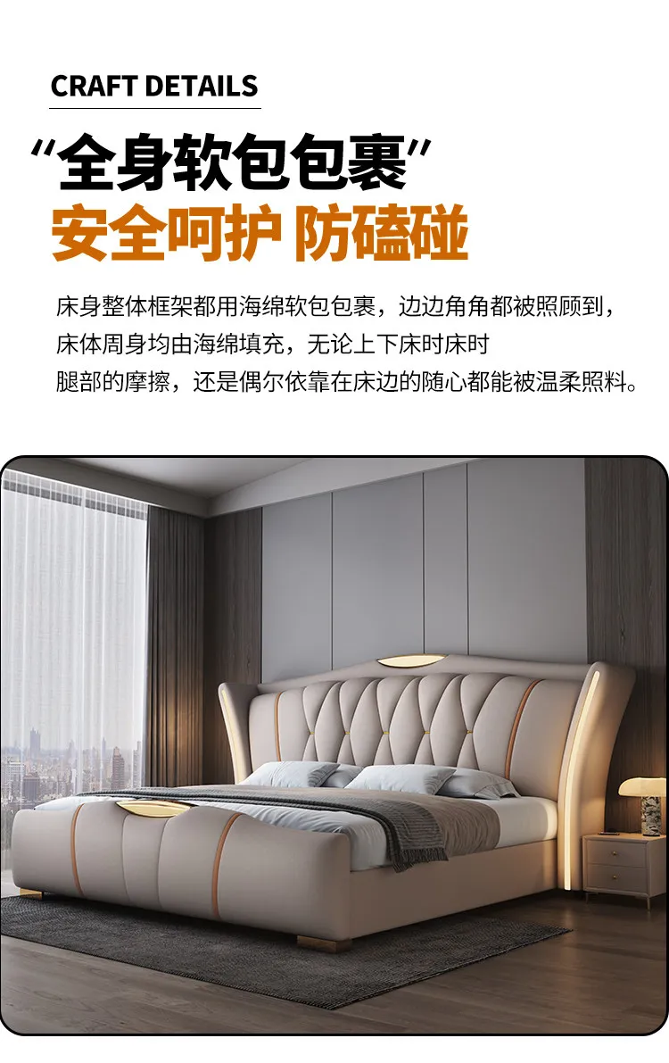 modern minimalist lit 150x200 180x200 200x220 cm Double bed