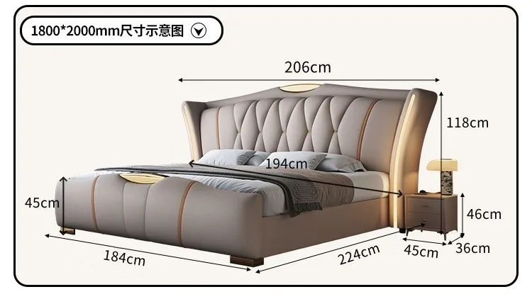 modern minimalist lit 150x200 180x200 200x220 cm Double bed