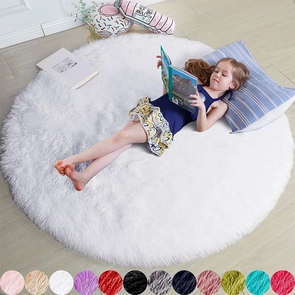 100/120/140/160 Round Rug Fluffy Soft Area Rugs for Kids Girls Room 100/120/140/160 Round Rug Fluffy Soft Area Rugs for Kids Girls Room