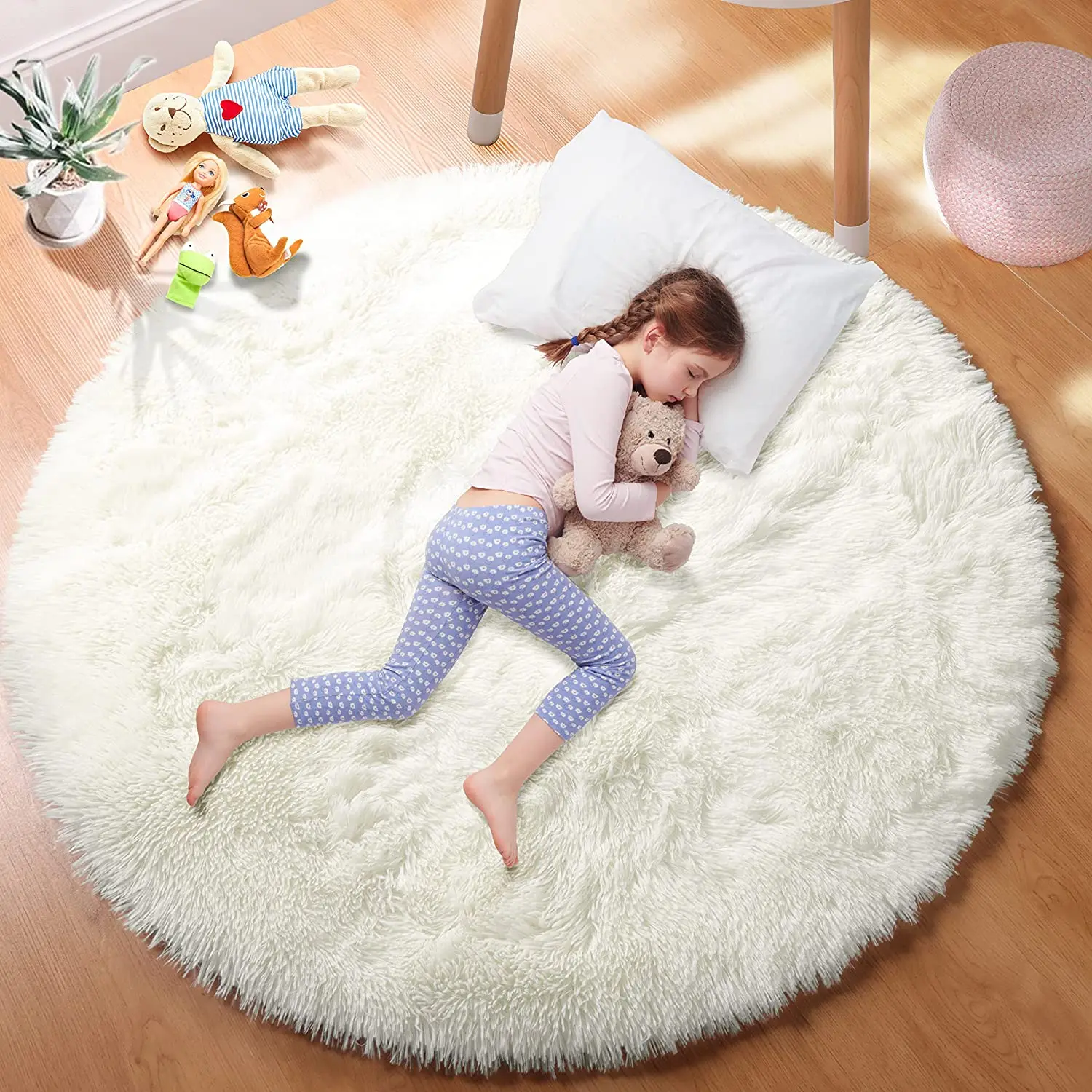 100/120/140/160 Round Rug Fluffy Soft Area Rugs for Kids Girls Room 100/120/140/160 Round Rug Fluffy Soft Area Rugs for Kids Girls Room
